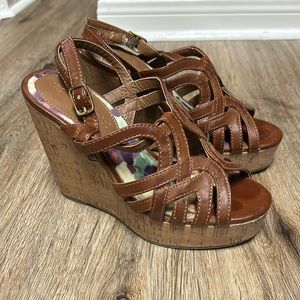 Brown wedges. Size 5